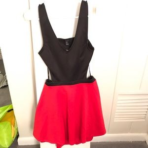 Red and Black Forever 21 Cut Out Dress